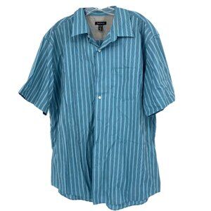 Van Heusen Blue Striped Button-Up Shirt | Size XL
